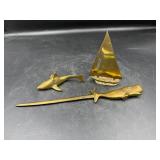 Brass Nautical Figurines Set