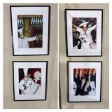 4 Framed Chef Theme Art Prints 11.5x14
