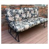 Outdoor Glider Bench w/ Floral Cushions