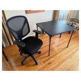 Mesh Office Chair & Folding Card Table