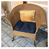 Wicker Armchair w/ Metal Legs