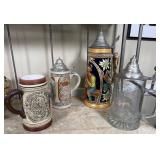 German Beer Steins Assortment w/Lids