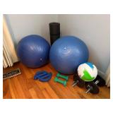 Fitness Equipment Set w/ Balls, Weights, Mat