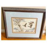 Framed Needlepoint Art w/ Geese