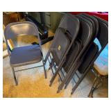 6 Blue Metal Folding Chairs