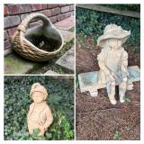 Three Outdoor Garden Statues