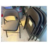 4 Padded Black Metal Folding Chairs