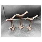 Cast Iron Bird Figurine Trio
