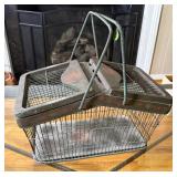 Wire Metal Basket w/ Hinged Lid