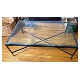 Glass Top Coffee Table w/ Metal Base
