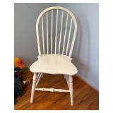 White Windsor Style Wooden Side Chair