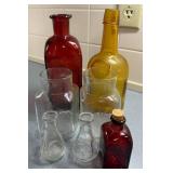 Colored and Clear Glass Bottles