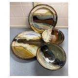 Sullivan Glazed Stoneware Plates & Bowls Set