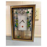 Bulova FrankLloyd Wright Style Stained Glass Clock