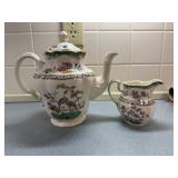 Spode England Creamer & Teapot Set