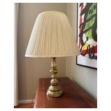 Brass Table Lamp w/ Shade,