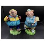 Fitz and Floyd Pork Brains Figurines Pair