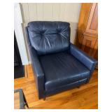 Black/Blue Faux Leather Armchair