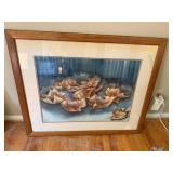Framed Leaf Watercolor Signed Laura 1989