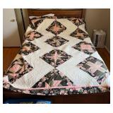 Handmade Patchwork Quilt 79x90 Floral Star