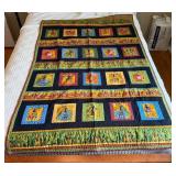Handmade Quilt w/ African Motif, 69x46