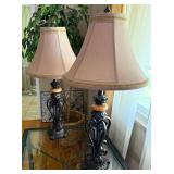 Orleans Table Lamps w/Shades Pair