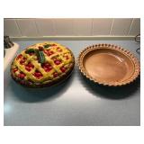 Ceramic Pie-Shaped Covered Dish & Pie Plate