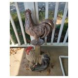 Metal and Plaster Outdoor Chicken Decorative Items