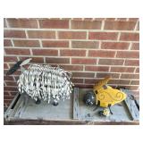 Metal Bee & Sheep Yard Art