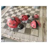 4 Metal Lady Bug Decorations