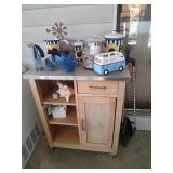 Microwave Cart and Contents