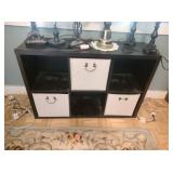 6 Cubby Shelf with 3 Cloth Storage Bins