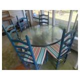 Outdoor Table & 6 Farmhouse Side Chairs