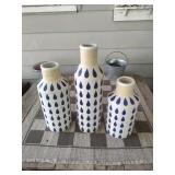 3 Ceramic Decorative Bottles