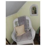 Wicker Chair and Mirror