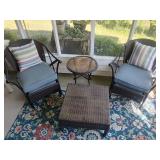 Outdoor Chairs, Ottoman, Side Table