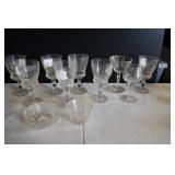Set of Etched Wine Glasses