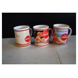 Set of 3 Coca Cola Through The Years Mugs