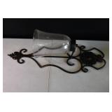 Metal & Glass Candle Wall Sconce