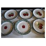 Set of Apple Stoneware Dinner Plates