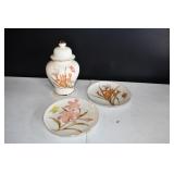 Vtg Ginger Jar & Matching Plates