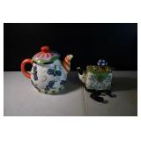 Dragonflies Teapot and Small Tea Cart Teapot
