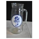 Vtg Univ of North Carolina Tankard Glass Mug