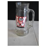 Vtg Wisonsin Badgers Tankard Glass Mug