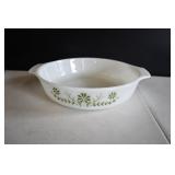 Vtg Green Daisy Glasbake 1.5 Qt Casserole
