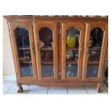 Lighted Glass-Front Ball & Claw Display Cabinet