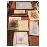 Collection of Framed Flower Themed Prints