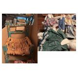 Cloth Bunny Dolls w/ Painted Doll Chair