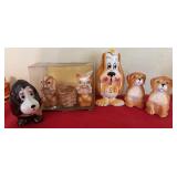 Ceramic Dog & Cat Shaker Figurines Assortment