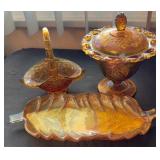 3pc Amber & Marigold Pieces